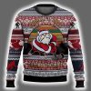 Hockey Santa Checking It Once Checking It Twice Ugly Christmas Sweater 2