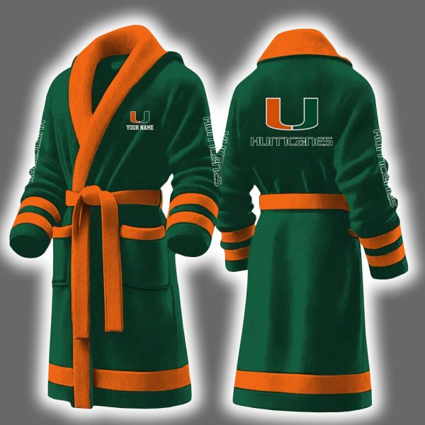 Hurricanes Football Personalized Bathrobe