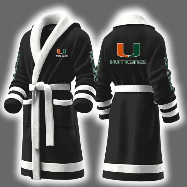 Hurricanes Football Personalized Bathrobe 2