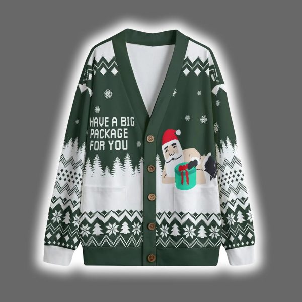 I Have A Big Package For You Christmas Cardigan