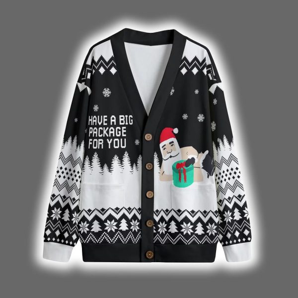 I Have A Big Package For You Christmas Cardigan 5