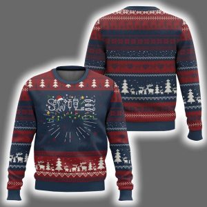 Red Santa Hat Teeth Funny Dentist Merry Xmas Lights Ugly Christmas Sweater