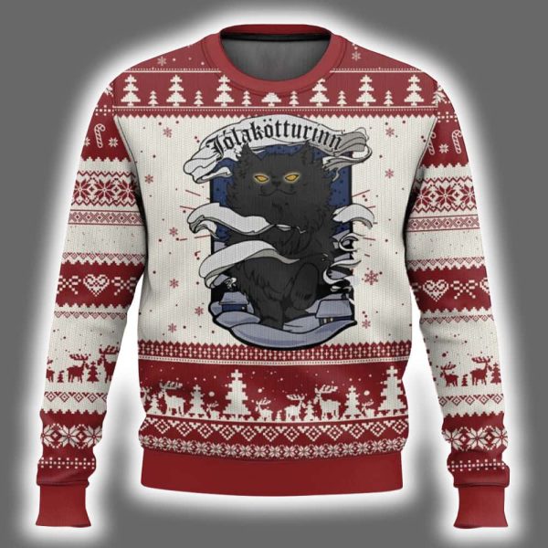 Icelandic Yule Cat Jolakotturinn Ugly Christmas Sweater 2