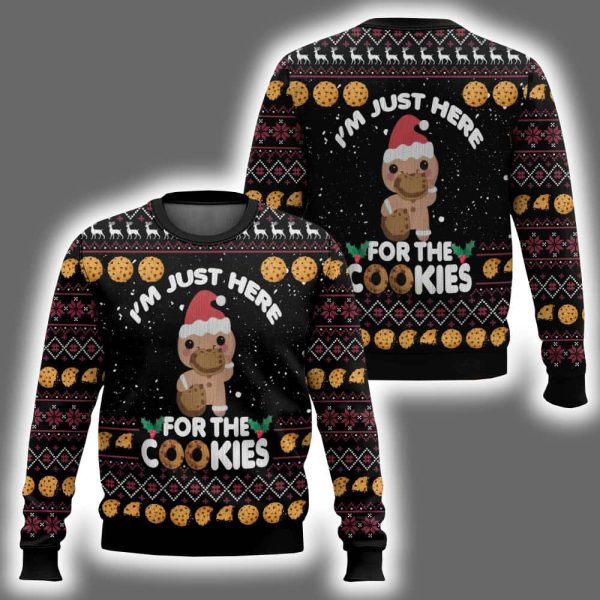I'm Just Here For The Cookies Ugly Christmas Sweater