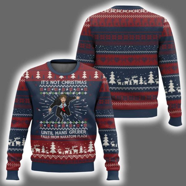 It's Not Xmas Until Hans Gruber Falls From Nakatomi Plaza Ugly Christmas Sweater