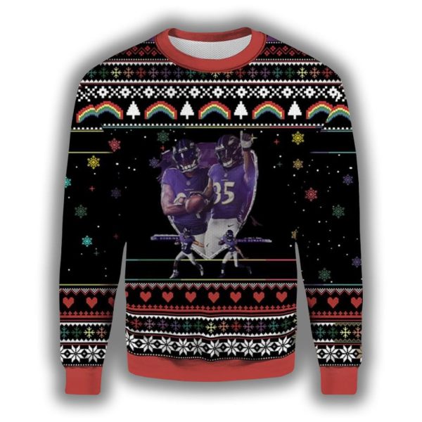 JK Dobbins And Gus Edwads Ugly Christmas Sweater 2