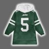 Jets Garrett Wilson 5 Football Unisex Blanket Hoodie 2