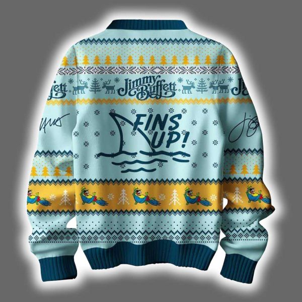 Jimmy Buffett Fins Up Ugly Christmas Sweater 3