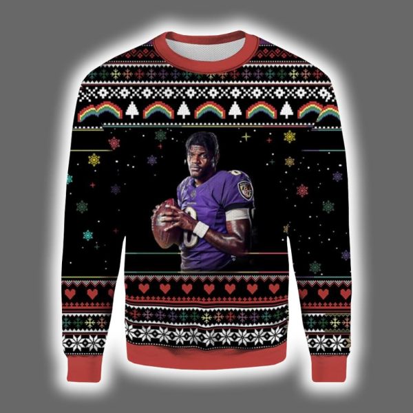 Lamar Jackson Ravens Ugly Christmas Sweater