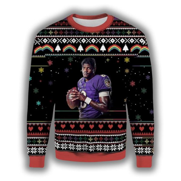 Lamar Jackson Ravens Ugly Christmas Sweater 2