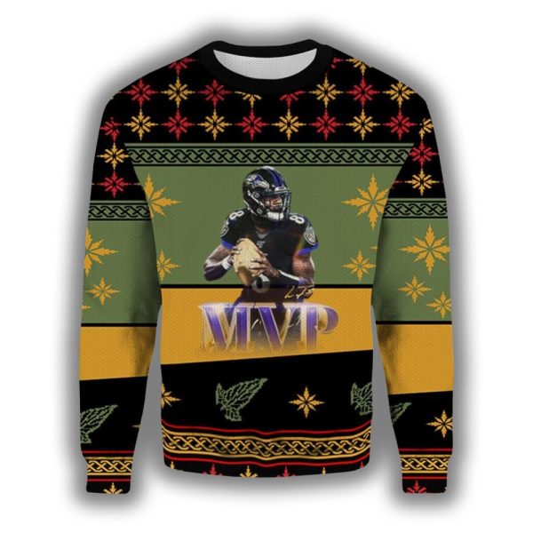 MVP Lamar Jackson Ugly Christmas Sweater 2