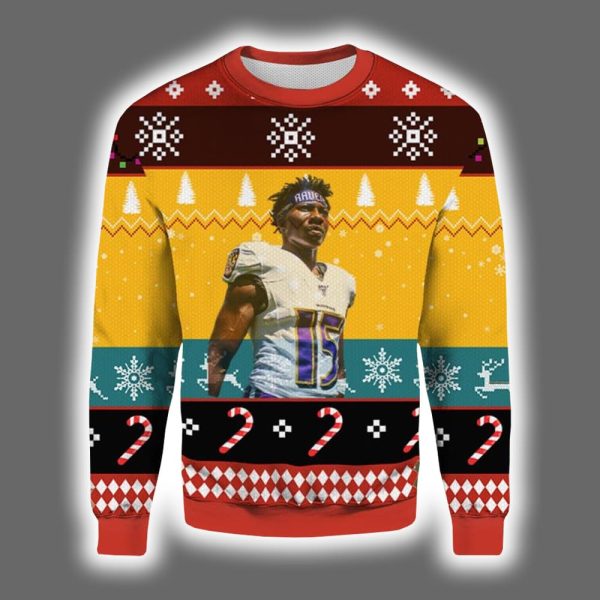 Marquise Brown Ravens Ugly Christmas Sweater