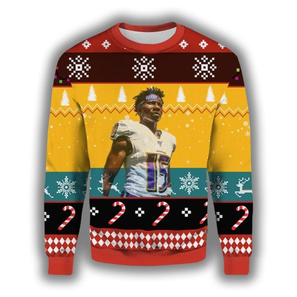 Marquise Brown Ravens Ugly Christmas Sweater 2