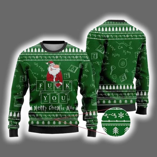Merry Chemis-mas Science Ugly Christmas Sweater