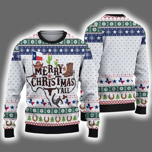 Merry Christmas from Texas Yall Ugly Christmas Sweater