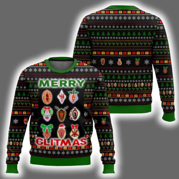 Merry Clitmas Funny Ugly Christmas Sweater