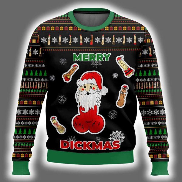 Merry Dickmas Funny Santa Ugly Christmas Sweater 2