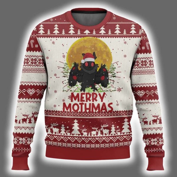 Merry Mothmas Cryptid Santa Ugly Christmas Sweater 2