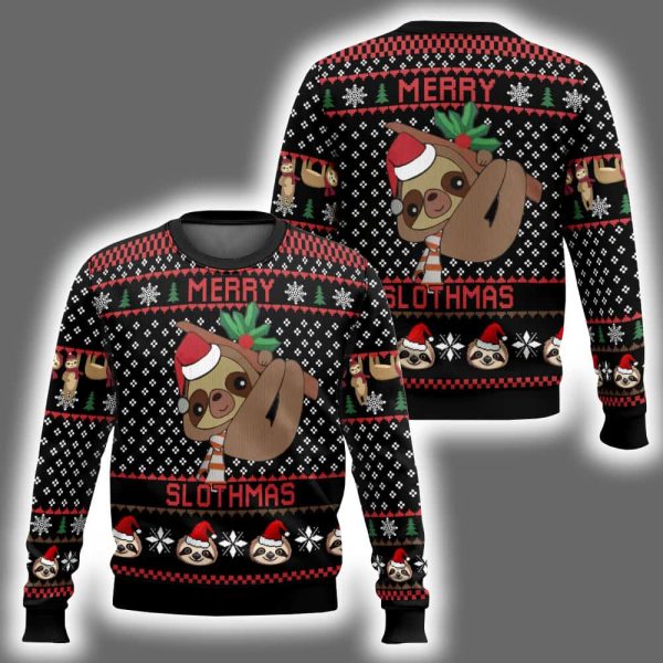 Merry Slothmas Ugly Christmas Sweater