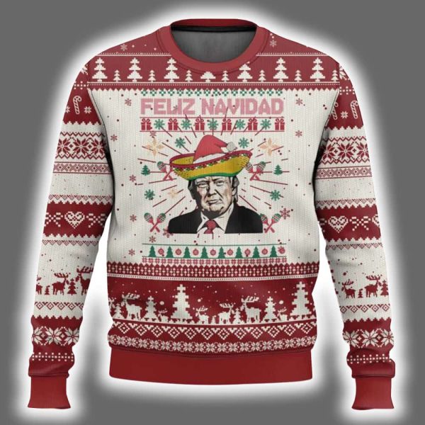 Mexico Xmas Trump Feliz Navidad Ugly Christmas Sweater 2