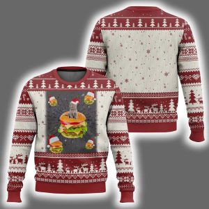 Santa Cat Hamburger Lover Galaxy Outer Space Ugly Christmas Sweater