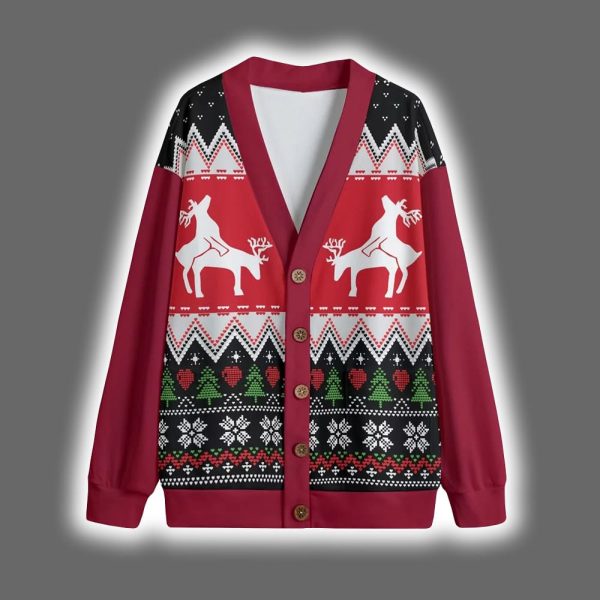 Naughty Reindeer Couple Christmas Cardigan
