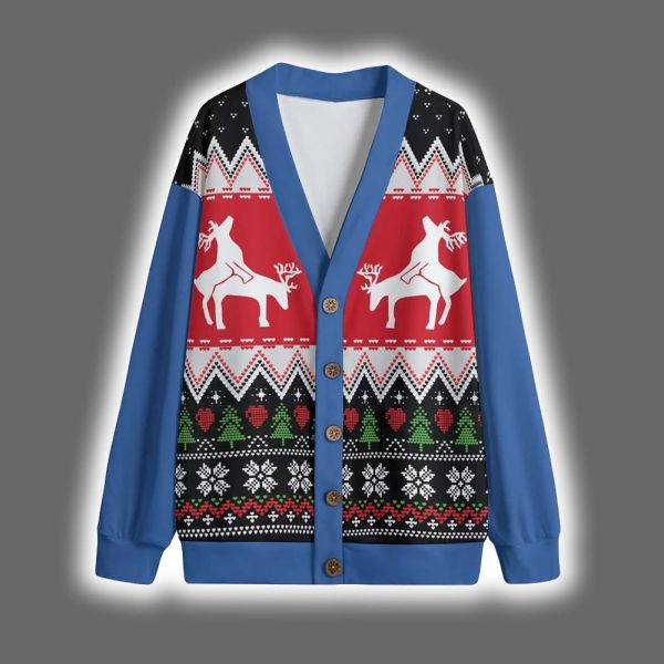 Naughty Reindeer Couple Christmas Cardigan 3