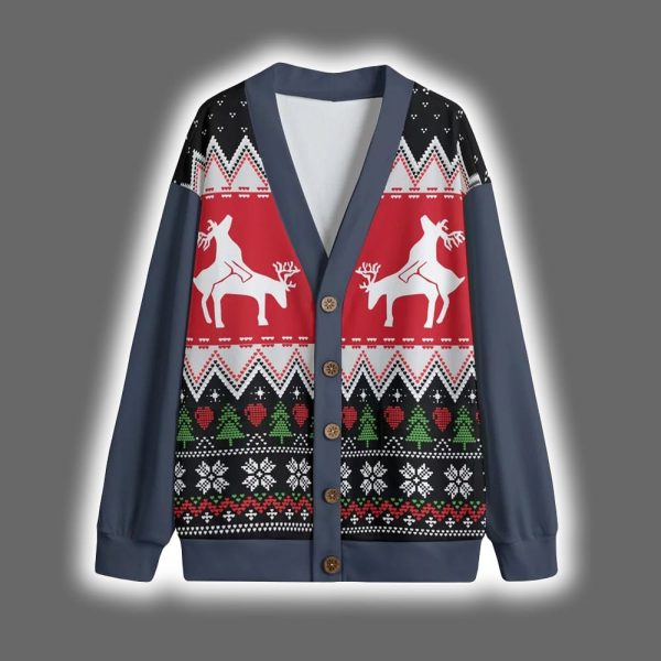 Naughty Reindeer Couple Christmas Cardigan 4