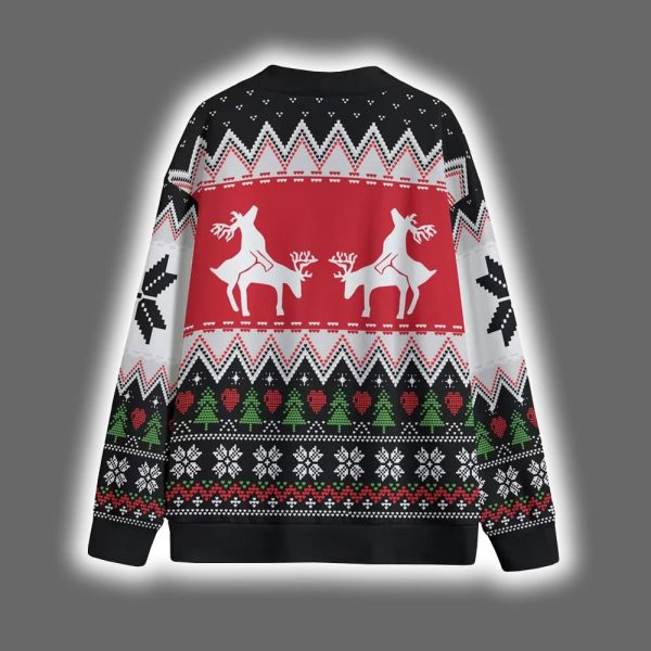Naughty Reindeer Couple Christmas Cardigan 6