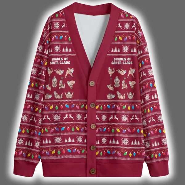 Naughty Shades Of Santa Claus Christmas Cardigan