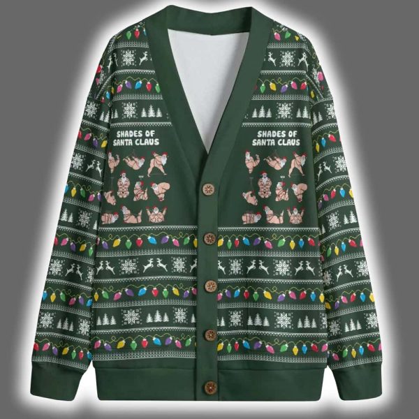 Naughty Shades Of Santa Claus Christmas Cardigan 2