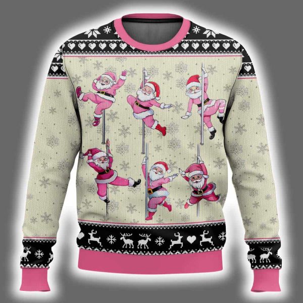 North Pole Dancer Santa Funny Ugly Christmas Sweater 2