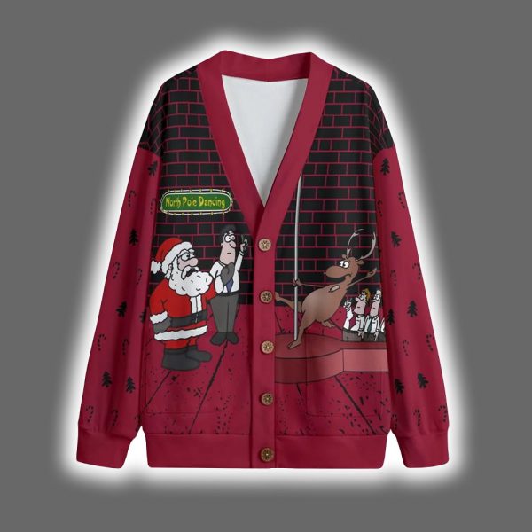 North Pole Dancing Santa Christmas Cardigan 2