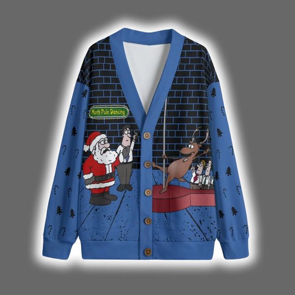 North Pole Dancing Santa Christmas Cardigan 3