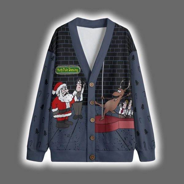 North Pole Dancing Santa Christmas Cardigan 4
