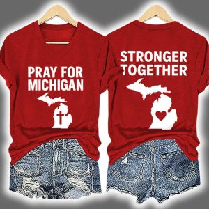 Pray For Grand Blanc Michigan Stronger Together Two-Sided Shirt