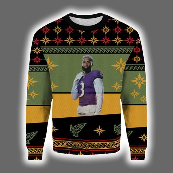 Odell Beckham Jr. Ravens Ugly Christmas Sweater
