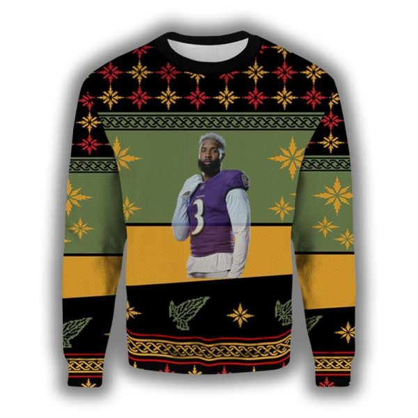 Odell Beckham Jr Ravens Ugly Christmas Sweater 2
