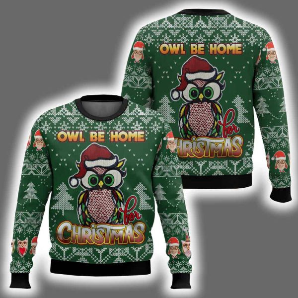 Owl Be Home For Christmas Ugly Christmas Sweater