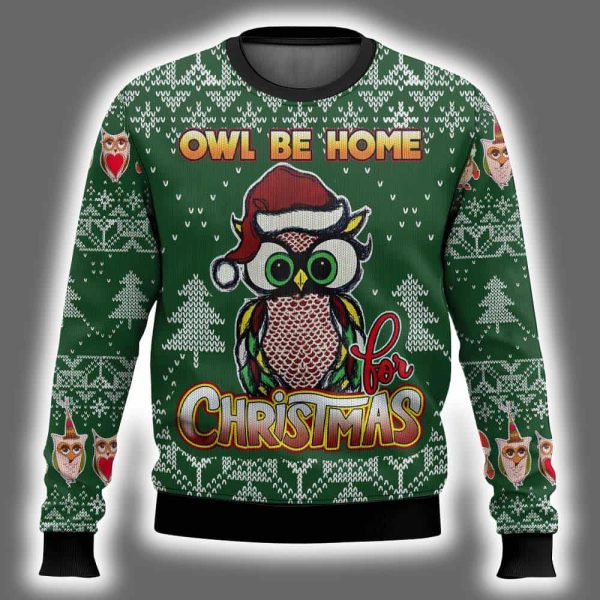 Owl Be Home For Christmas Ugly Christmas Sweater 2