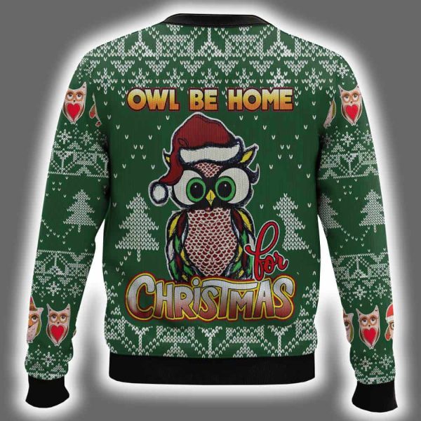 Owl Be Home For Christmas Ugly Christmas Sweater 3