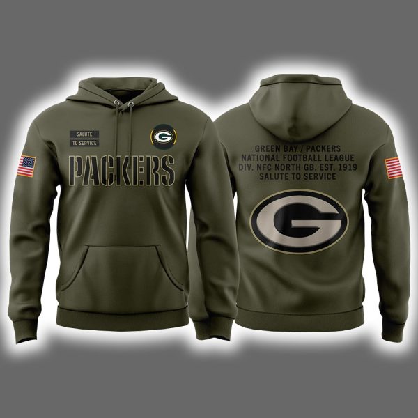 Packers 2025 Salute To Service Hoodie Joggers Cap