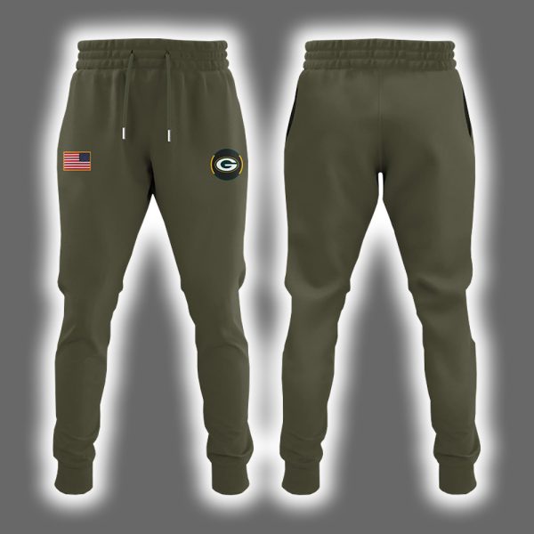 Packers 2025 Salute To Service Hoodie Joggers Cap 3