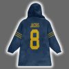 Packers Captain Josh Jacobs 8 Football Blanket Hoodie 3