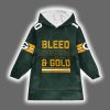 Packers Love 10 Bleed Green & Gold Football Unisex Blanket Hoodie