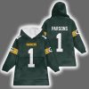 Packers Micah Parsons 1 Football Blanket Hoodie