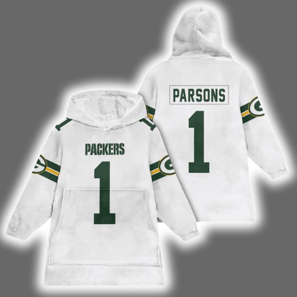 Packers Micah Parsons 1 Football Blanket Hoodie 2