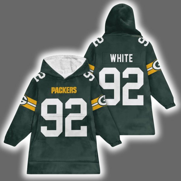 Packers Reggie White 92 Football Blanket Hoodie