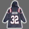 Patriots TreVeyon Henderson 32 Football Unisex Blanket Hoodie 3