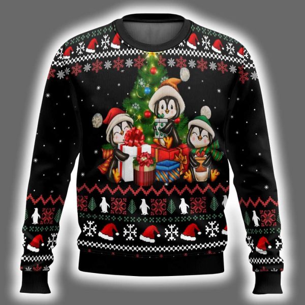 Penguin Christmas Tree Ugly Christmas Sweater 2